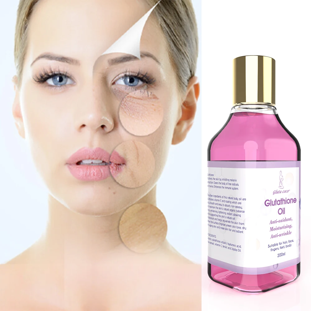 Gluta COCO Anti-oxidant Moisturizing Anti Wrinkle Glutathi Oil Suitable For Hair  Face  Fingers Feet Body Skin Care Oil 200ml