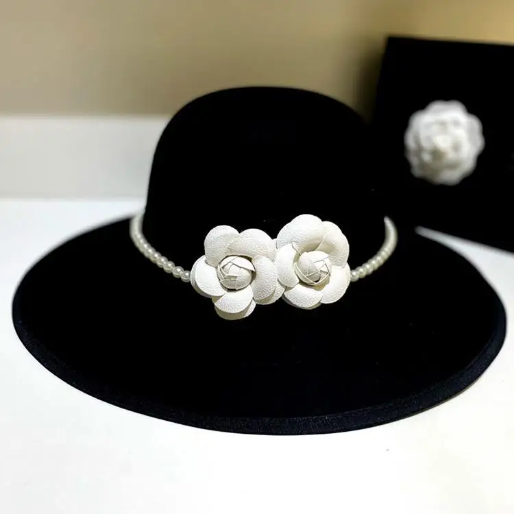 Модная верхняя шляпа для женщин, британские знаменитости, осень и зима, черная купольная Ретро шляпа в стиле французской Хепберн для церкви и ужина