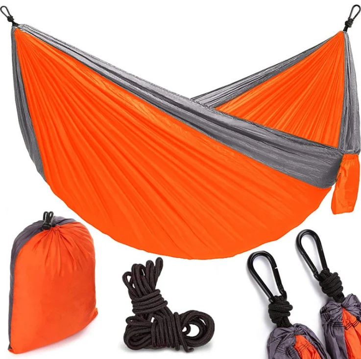 
Parachute cloth hammock double color splicing nylon silk swing outdoor camping hammock 