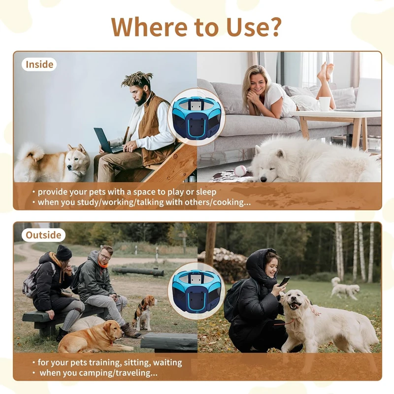 Easy Operation Fence Portable Folding Pet Tent Dog House Octagonal Cage For Cat