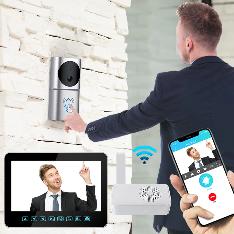 High Quality Multi Apartment Tuya Waterproof Full HD 1080P Wireless Intercom Home Wifi Smart Doorbell Video Doorbell Camera