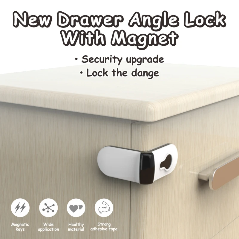 
Amazon Top Seller 2021 Baby Magnetic Latches Children Kids Drawer Door Lock Child Safety 