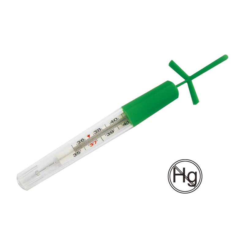 2024 hot Glass Mercury Free Clinical Thermometer with Gallium indium and tine with Shaking Plastic Case for home and hospital