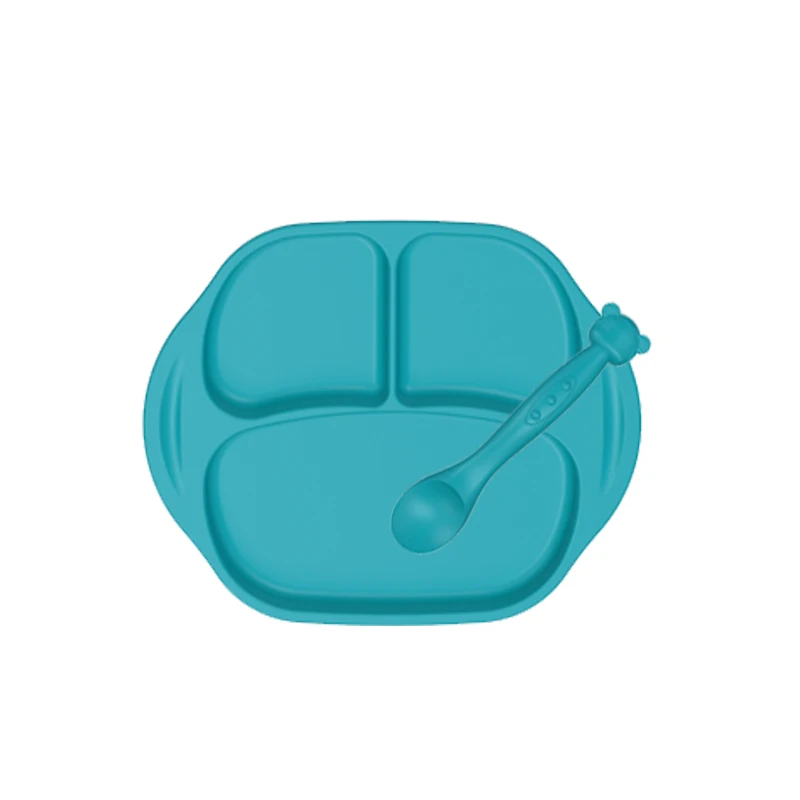 Eco-Friendly Portable Easy Baby Kids Child Silicone Placemat Feeding Plate with Suction