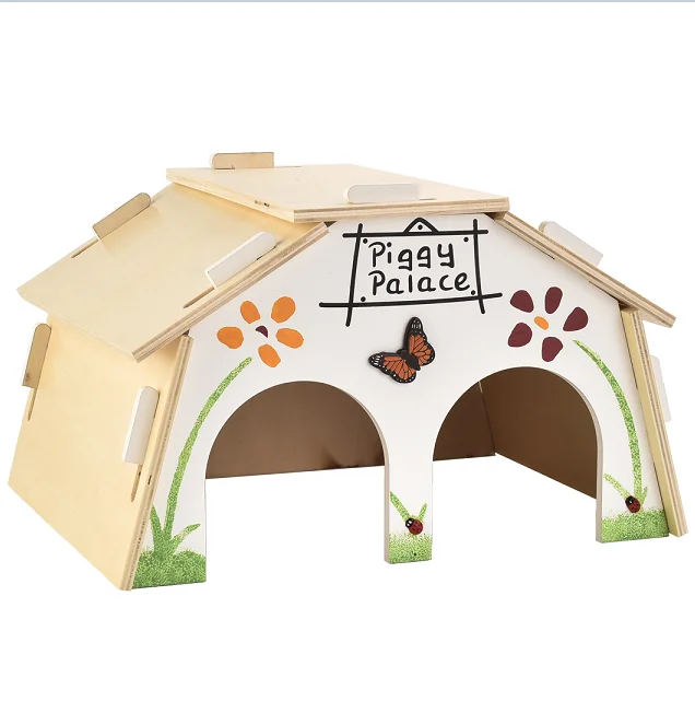 
Guinea Pig House Wooden Small Pet Nesting Box 
