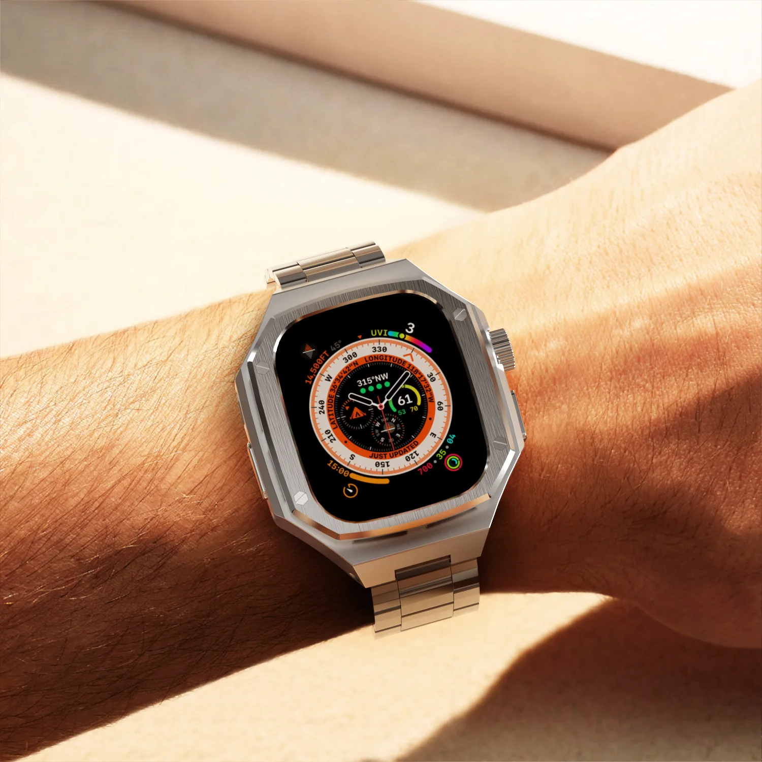 Новейшие часы из нержавеющей стали mod kit ultra 2 роскошные 49 мм серии 9 чехол со стеклом для apple watch аксессуары