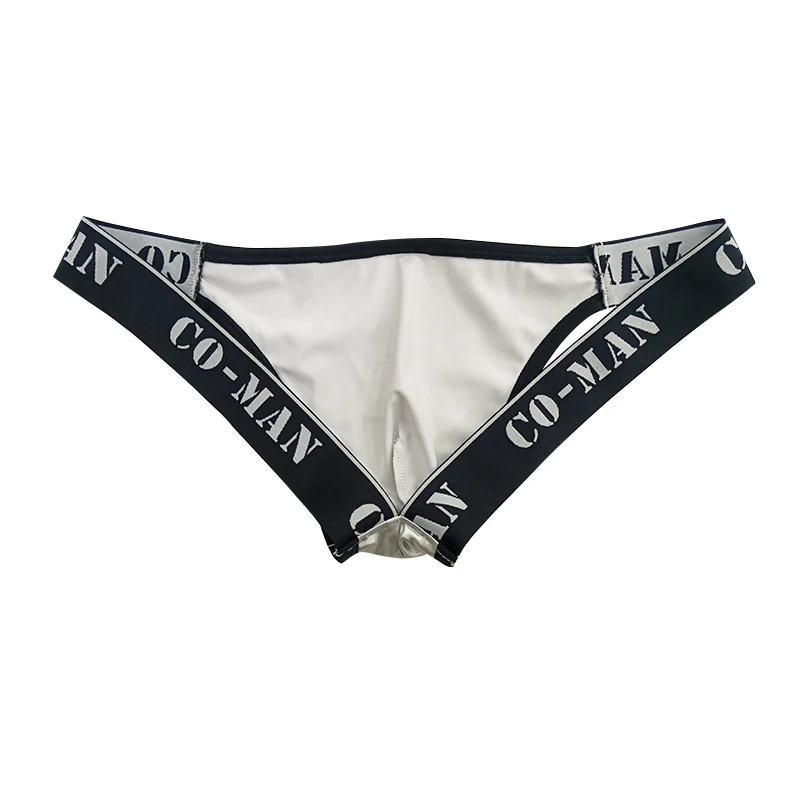 Custom Dacron Solid Color Sexy Mens Underwear Stripe Sexy Briefs Silvery Men Jockstraps for Man