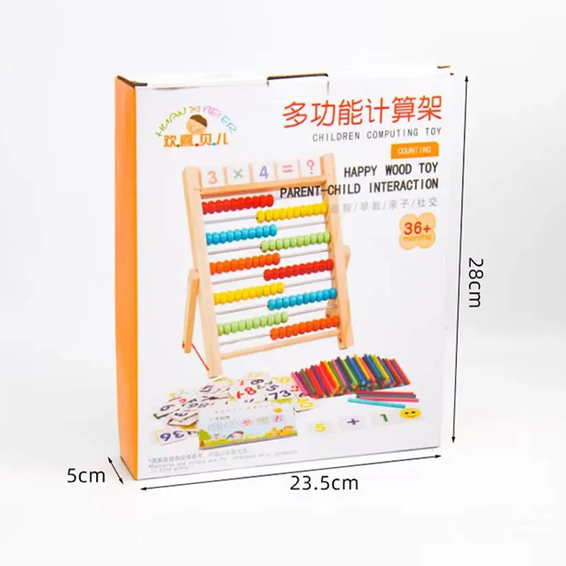 The New Multifunctional Number Calculation Stand Wooden Abacus Montessori Educational Counting Toy For Kids Toddler Boys & Girls