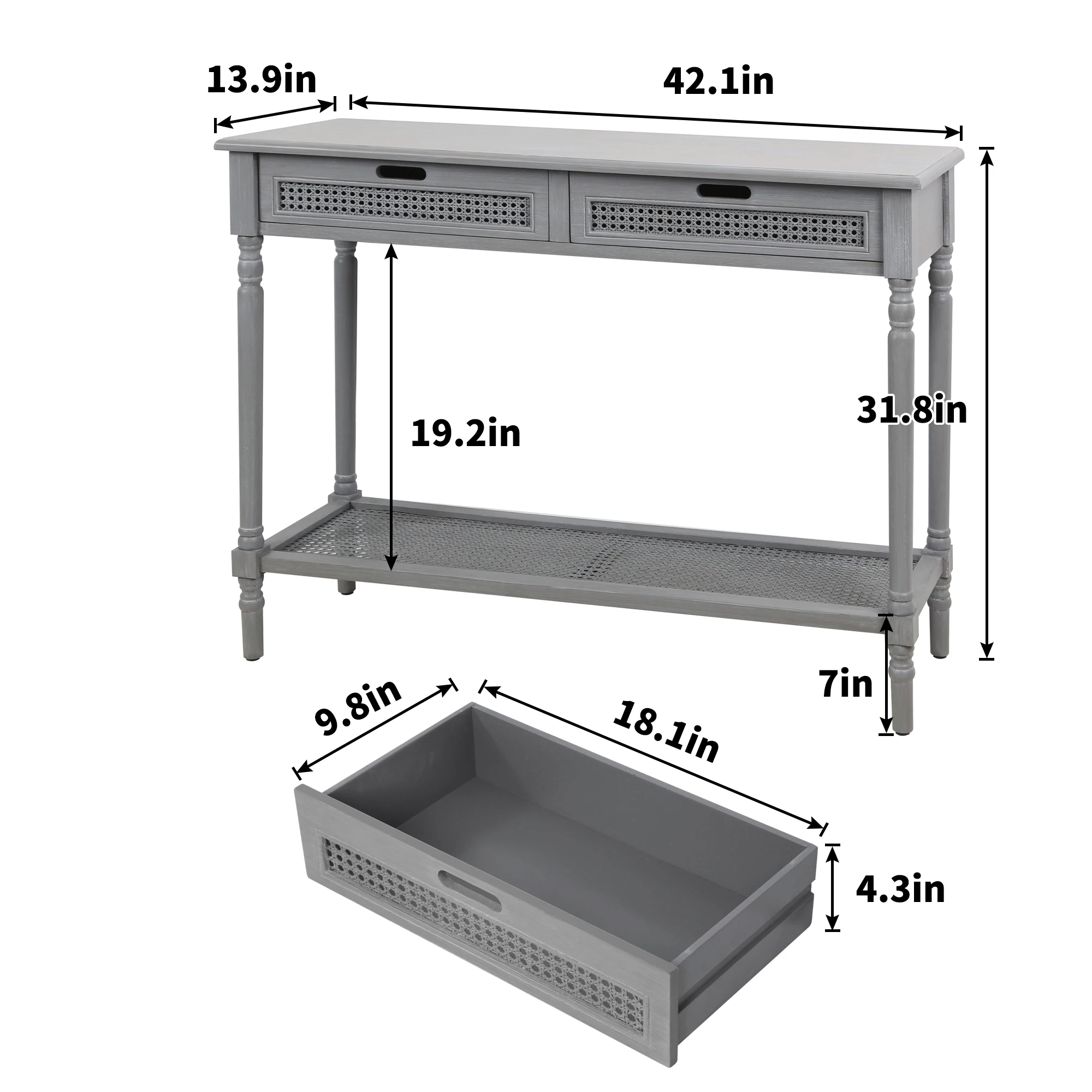 Европейский боковой столик в стиле ретро с выдвижным ящиком, нижняя книжная полка, консольный стол
