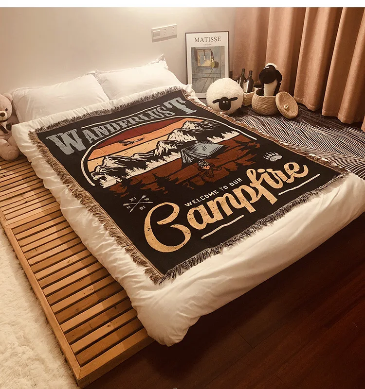 Retro European Style Custom Woven Tapestry Blanket Fabric Throw Warm Blanket Insulation Cushion Cover Sofa Throw Blanket