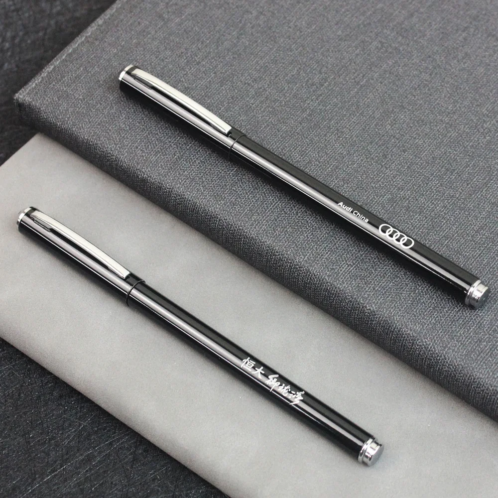 
Custom Aluminum Rod Business Signature Of Thin Rod Lettering Gift Metal Luxury Gel Pen With Custom Logo 