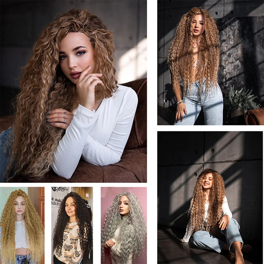 Deep Wave Braiding Hair Pre Stretched Synthetic 30 Inch Ocean Wave Crochet Hair For Women