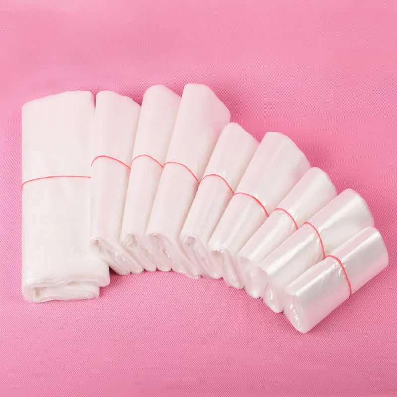 YC простые черно-белые полиэтиленовые пакеты для футболок майки Прозрачные с ручками