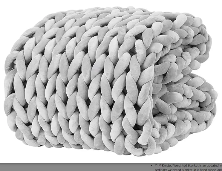 Non-shedding Warm Custom Hand No Filler Hand Chunky Velvet Weighted Knit Blanket