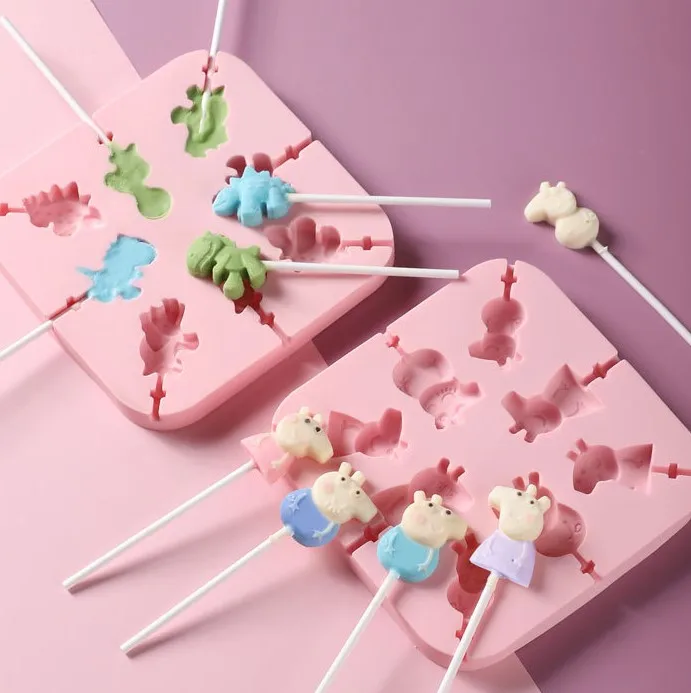 High temperature resistant silicone lollipop mold multi shapes candy mold