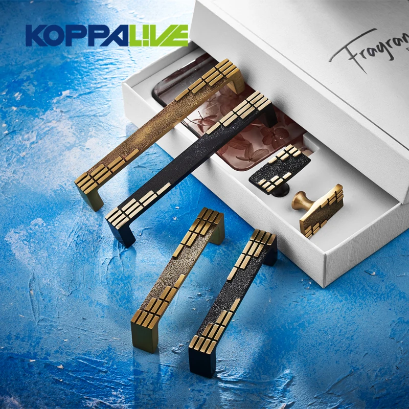 Koppalive Black Antique Brass Cabinet Handles Door Pull Drawer Knobs Handles Gold Dresser Pulls Kitchen Cupboard Handle 128mm