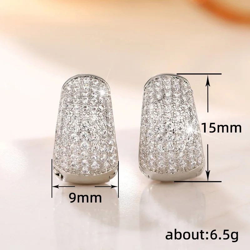CAOSHI New Small Circle Earrings Silver Plated Simulate Moissanite Trendy Women Wedding Jewelry Wholesale Cheap CZ Hoop Earrings