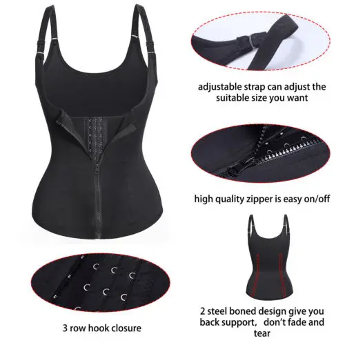 High Quality Women Burn Fat Sauna Sweat Vest Waist Trainer Shaper Tummy Control Shapewear