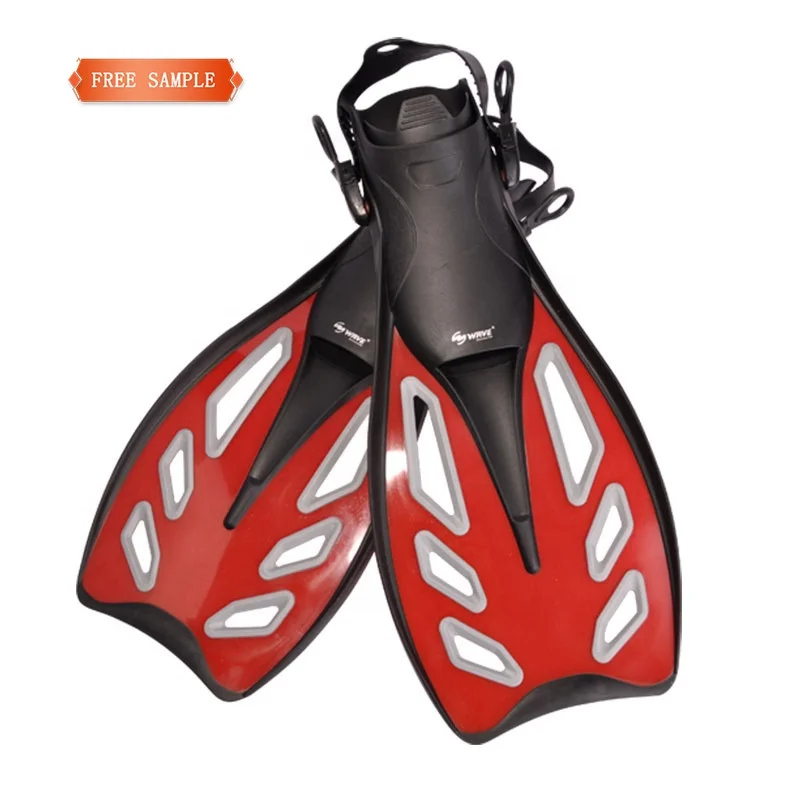 WAVE Professional diving gear TPR adjustable long blade free diving fin