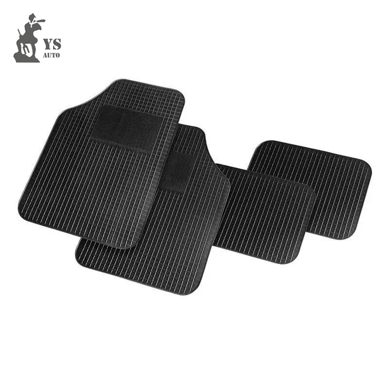 easy clean universal 4 pcs colorful black pvc custom car floor mats