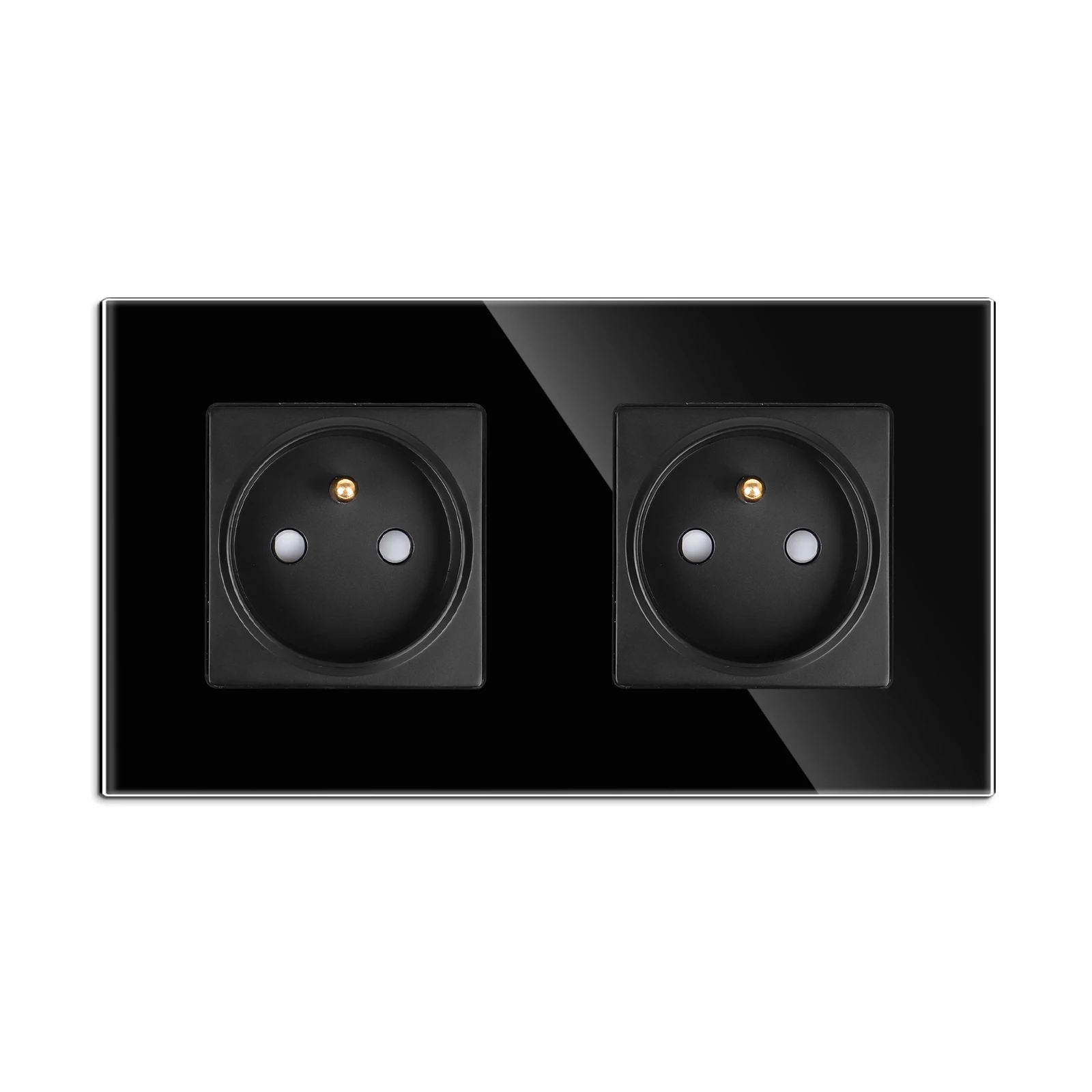 Protection 16A Home Appliances Wall Power Socket Thick Glass Bingpelec Double CE Standard Children with 4mm Bticino Logo CE ROHS