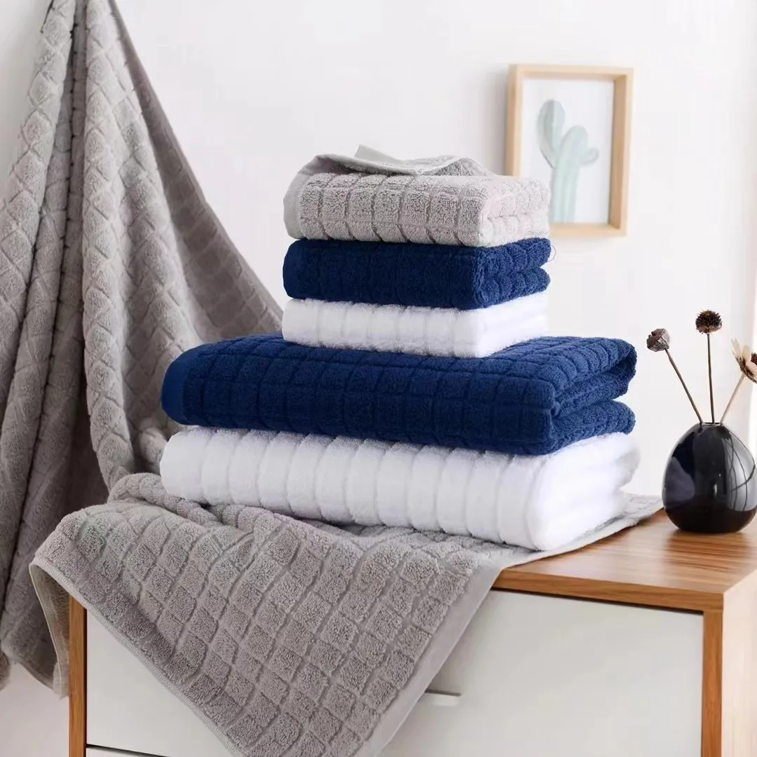 2020 New 100%cotton luxury hotel bath towel set for hotel home resort used Cotton Bath Towel Set