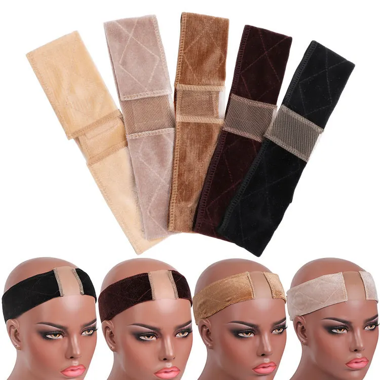 
Hot Wholesale Lace Adjustable Elastic Comfortable Velvet Hand Made Non-slip Wig Grip For Holding Your wig caps 