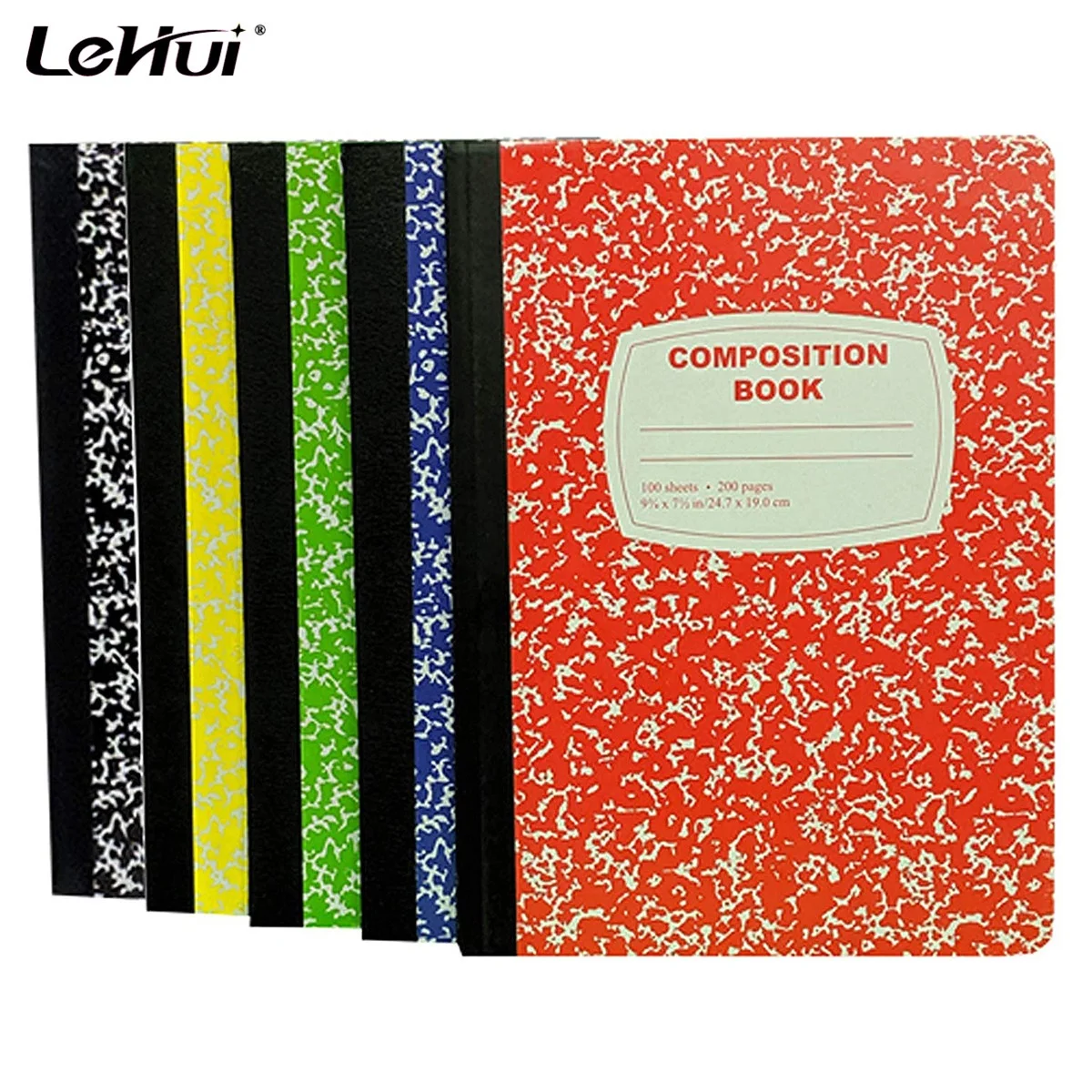 Lehui stationary1 Black 1 Red 1 Green 1 Blue 1 Yellow 100 Sheet Composition Notebooks  5 Wide Ruled Composition Notebooks for Sc