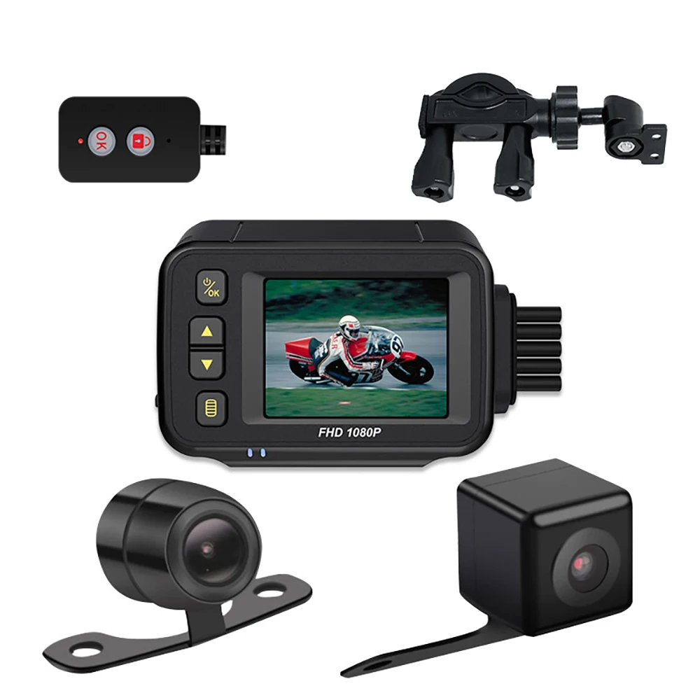 BEST4U мотоцикл камера Dash Cam 720P видеорегистратор с двумя камерами Мотоцикл Крышка для спортивных экшн-камер