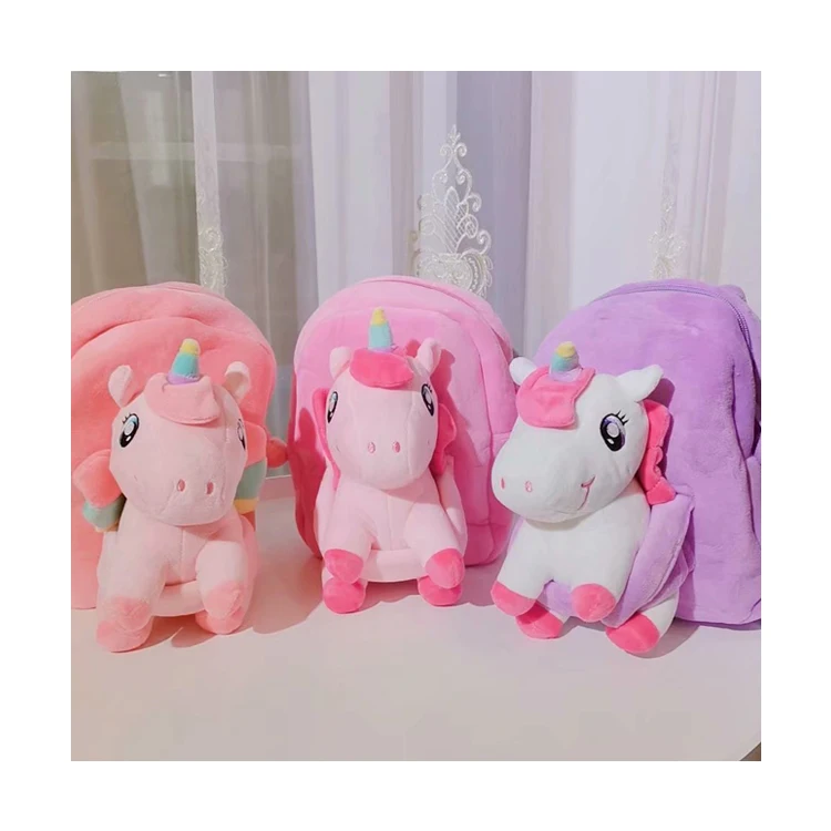 3D Unicorn kindergarten schoolbag plush backpack school bag Mini Cute Animal Backpack Kid School Bag
