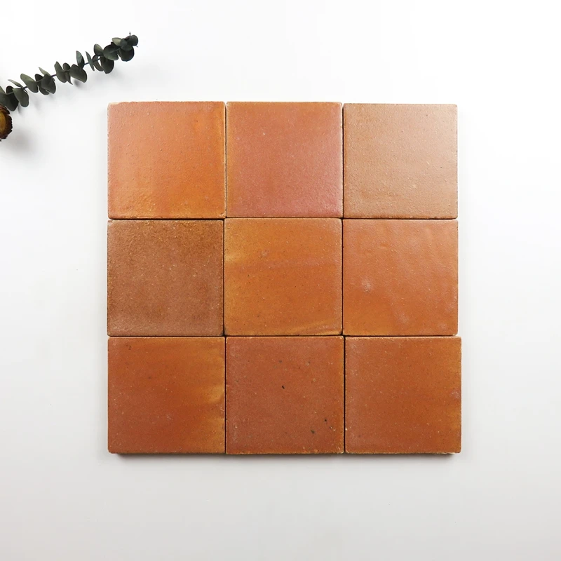 Orange Zellige Tiles 100*100mm Porcelain Classic Tile Design Home Glazed tile
