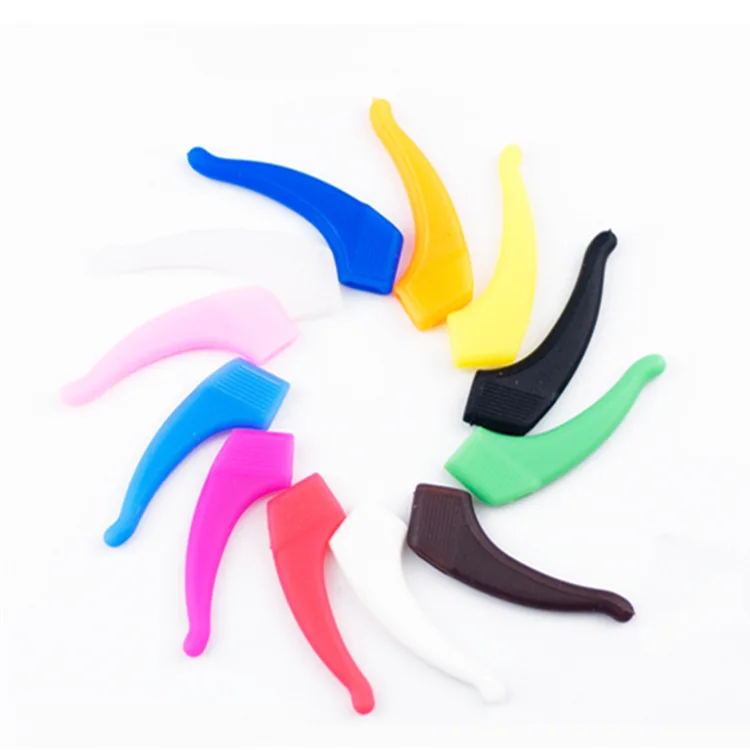 Middle stock 12 colors wholesale adjustable spectacle eyeglasses grip silicone eyewear anti-slip cover ear hook