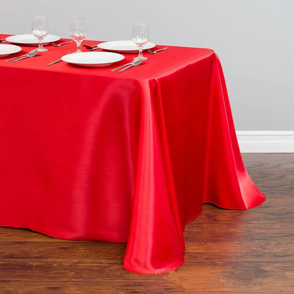 Wholesale Rectangular Satin Tablecloth Banquet Linen Wedding Party Restaurant Tablecloth