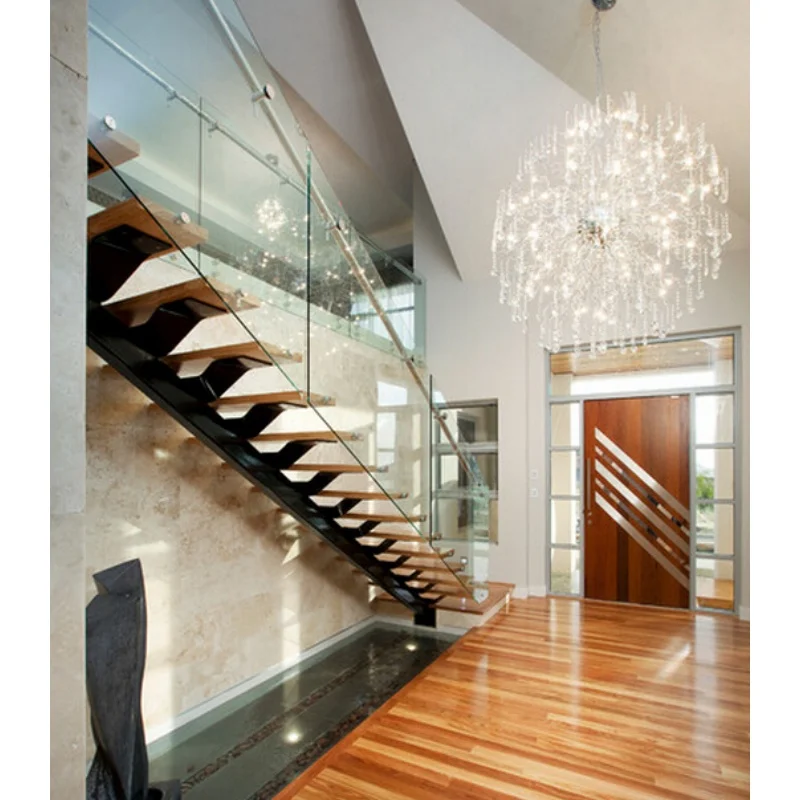 CBMmart Foshan Factory Prefabricated Modern Luxury Indoor Metal Stairs Customized Mono Stringer Straight Staircase Design