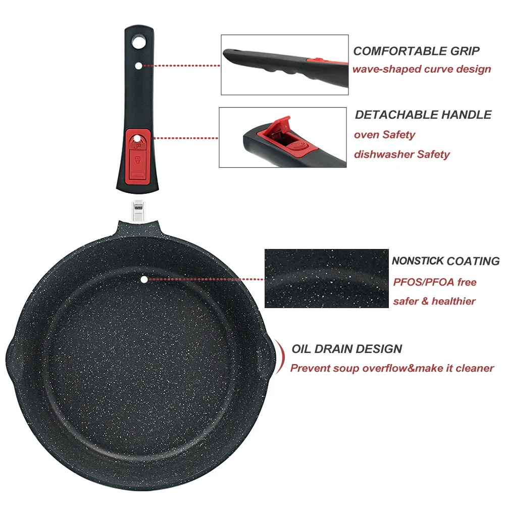 BOBIKUKE Hot Selling Kitchen Non Stick Soup Cookware Sets German Black Pot And Pans Unique Cookware Set
