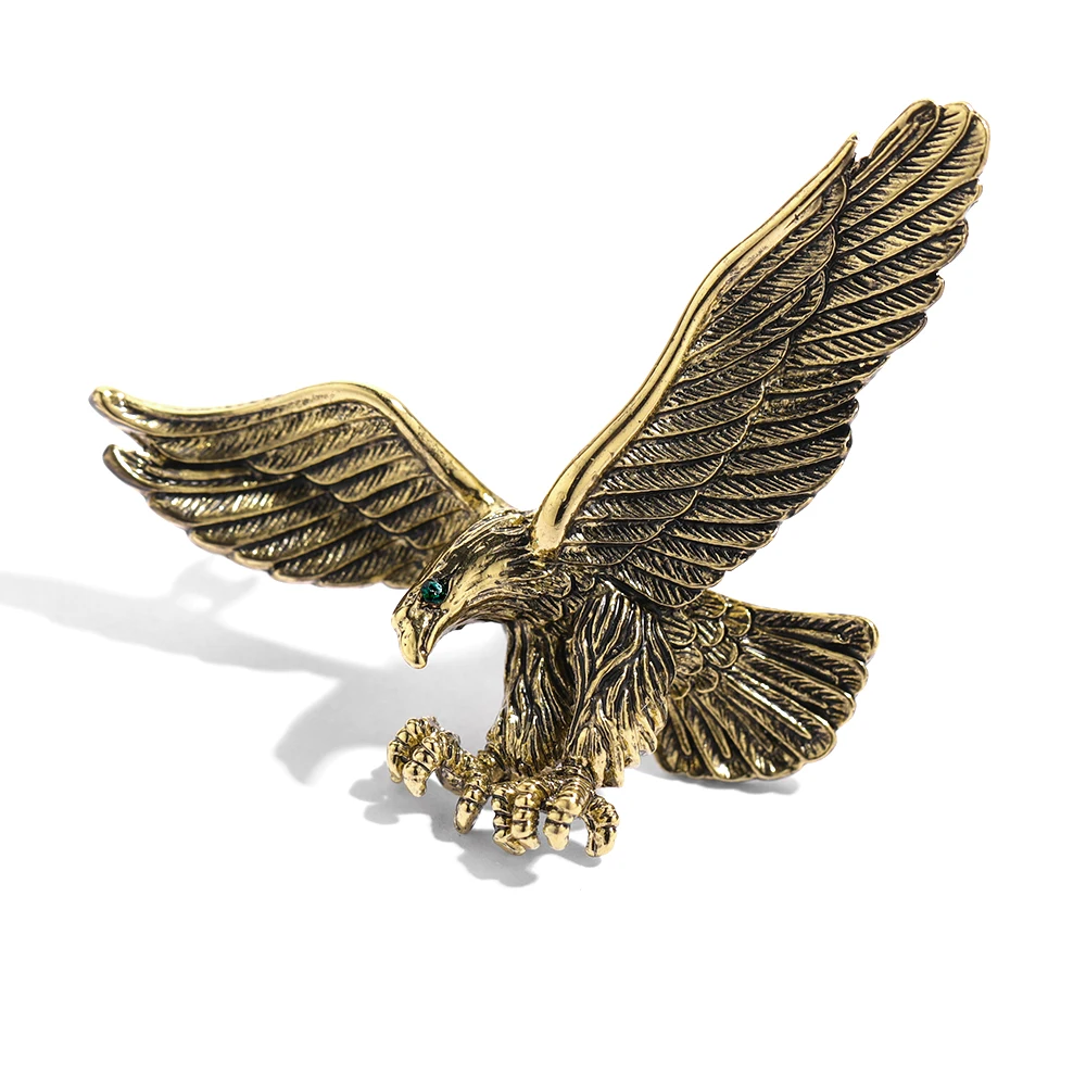 
2020 Fashion Jewelry Wholesale Animal Design Jewelry Crystal Rhinestone Alloy Silver Gold Eagle Brooches for Women And Men 