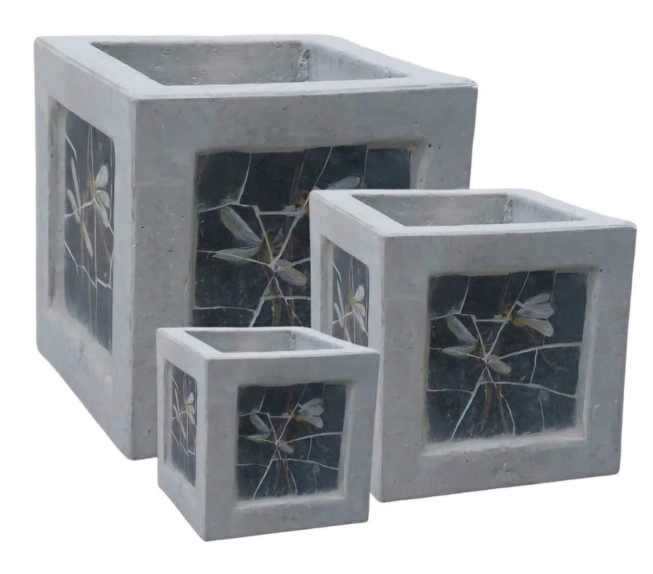 OEM ODM Durable Modern Design Cement Flower Pots Kit 3 Sizes Large for Home Decor and Outdoor Use Low Price