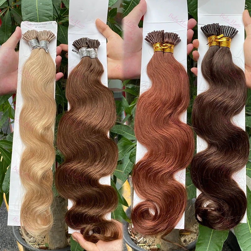 Wholesale Double Drawn Italian Prebonded I Tip U Tip Hair Extensions Clip In Hair Extensions  Human Hair