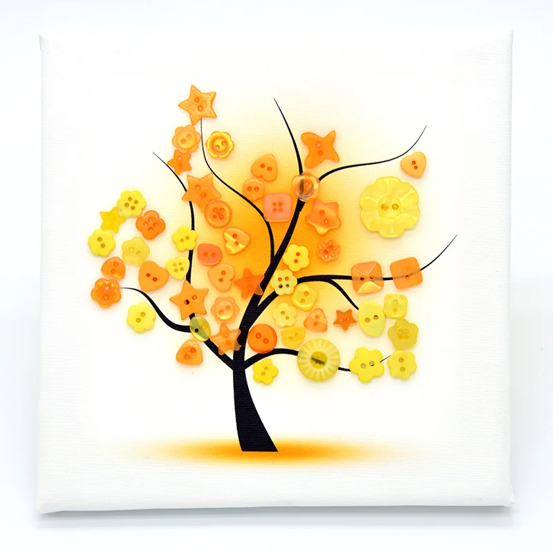 Arts and Crafts Supplies Craft Kits Set with Canvas, Acrylic Paint, Buttons