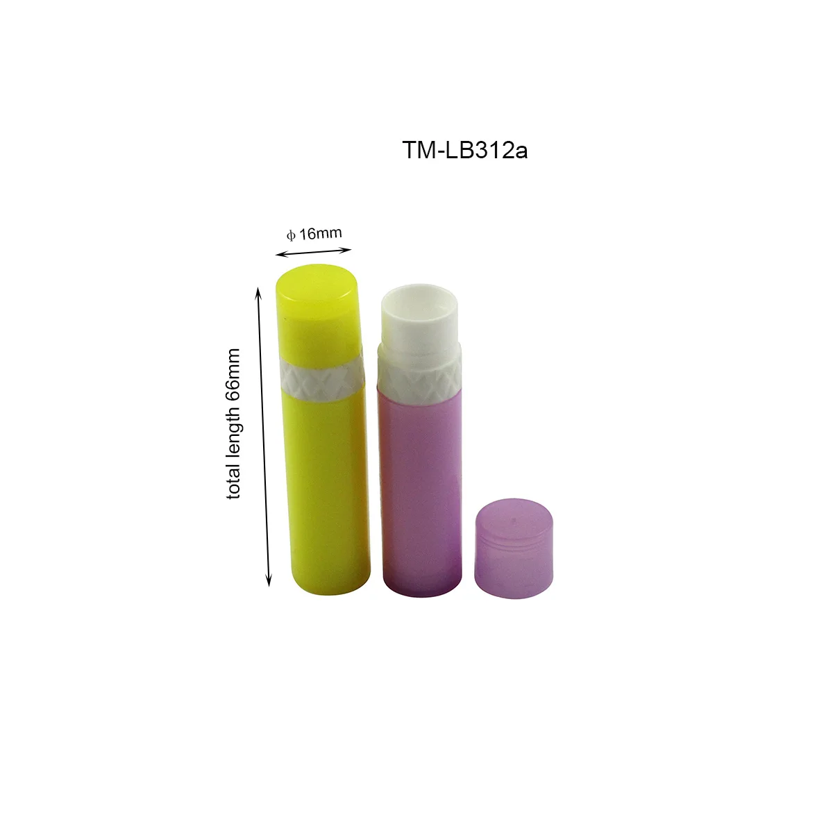 TM-LB310A  round  lip balm containers plastic lip care tube package empty cosmetic lip balm care