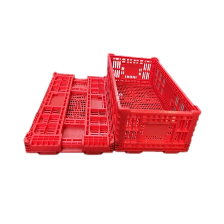 Recycle Plastic Crates For Vegetables Collapsible Basket Folding Storage Box Mesh Crates