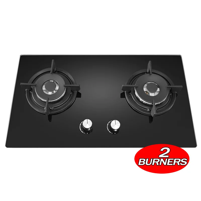 Factory Direct Sales High Quality Cooking Hobs Built 2 Burner Stove Custom Logo Protector Switch Gas Stove
