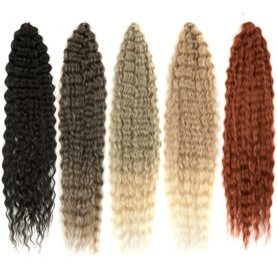 Rebecca Wholesale Water Wave Crochet 30 Inch Deep Wave Twist Hair Synthetic Goddess Braids Hair Wavy Ombre Blonde Hair Extension