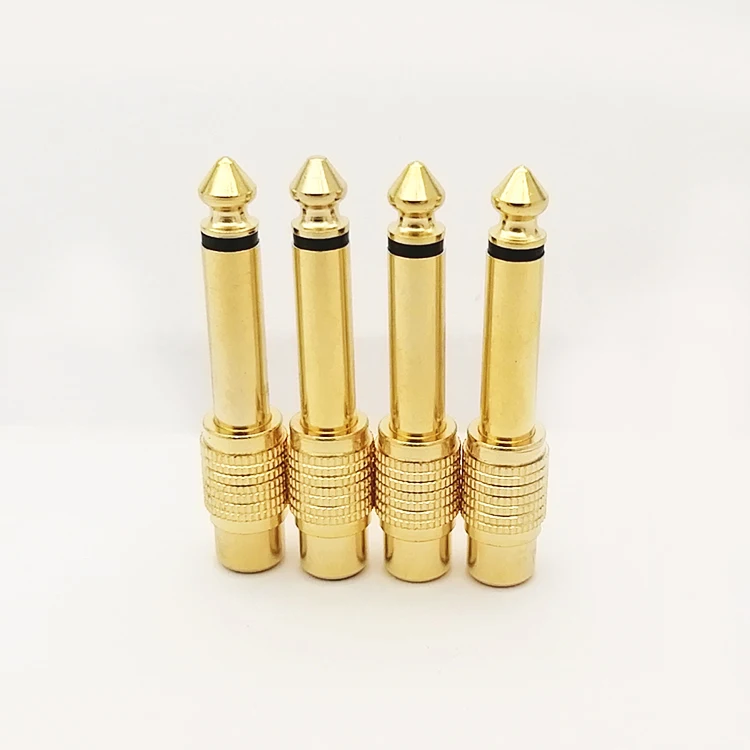 
Pure Copper Plug 1/4 to RCA, 1/4 inch (6.35mm) Male Mono to RCA Female 