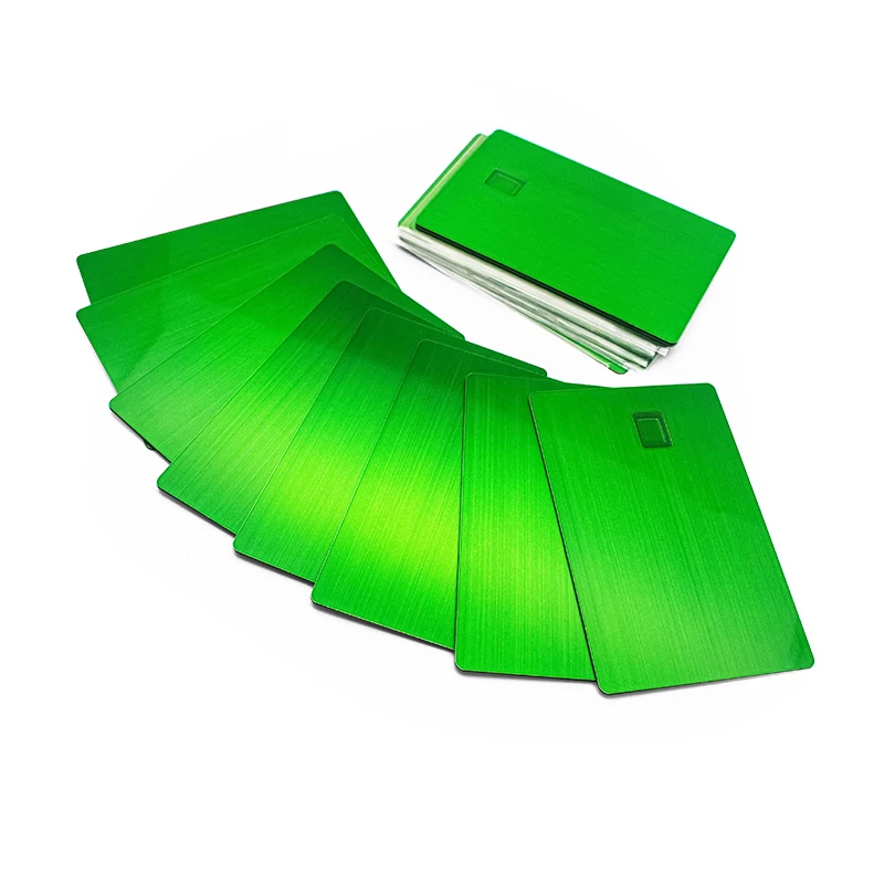 Luxury Custom 0.8mm Thick Stainless Steel Metal Credit Card Brushed Silver NFC Bank Card with Chroma Plating for Gift