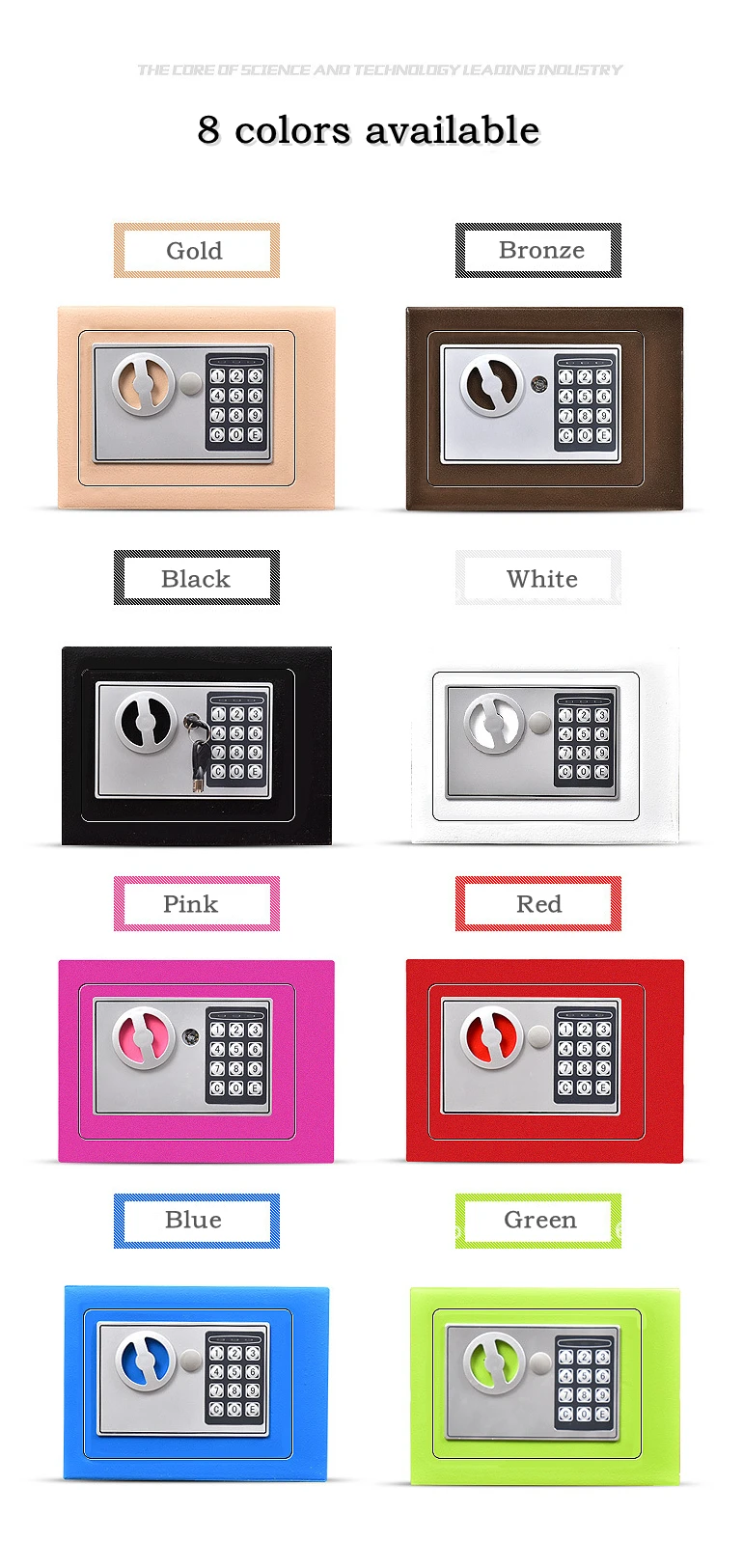 Safety box custom Wholesale digital hotel smart intelligent metal safe box for money and documents