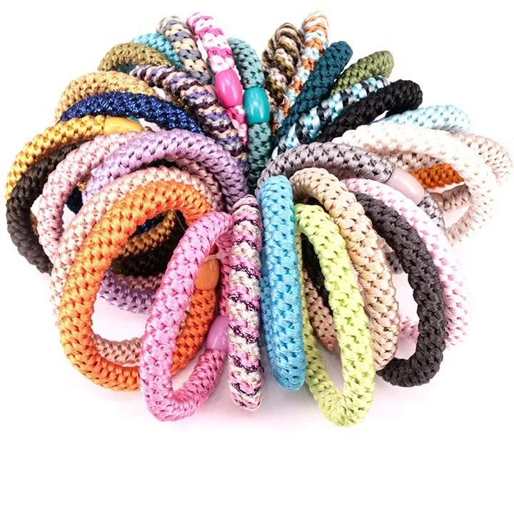 Custom New designer Thicken elastic Head rope high quality Korean woven hair elastic fancy hairband for girls