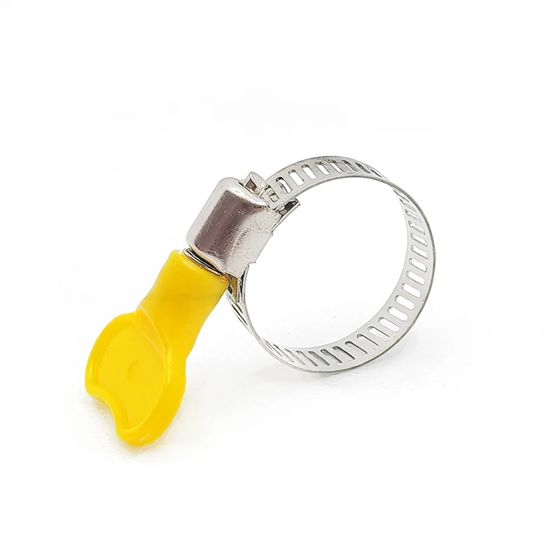 Stainless steel adjustable 8mm 12.7mm turn key American type plastic butterfly hose clamp