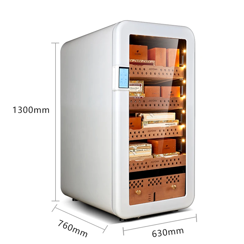 
2021 new design flagship with electric coded lock and glass body piano white durable humidor holder case for backwoods 