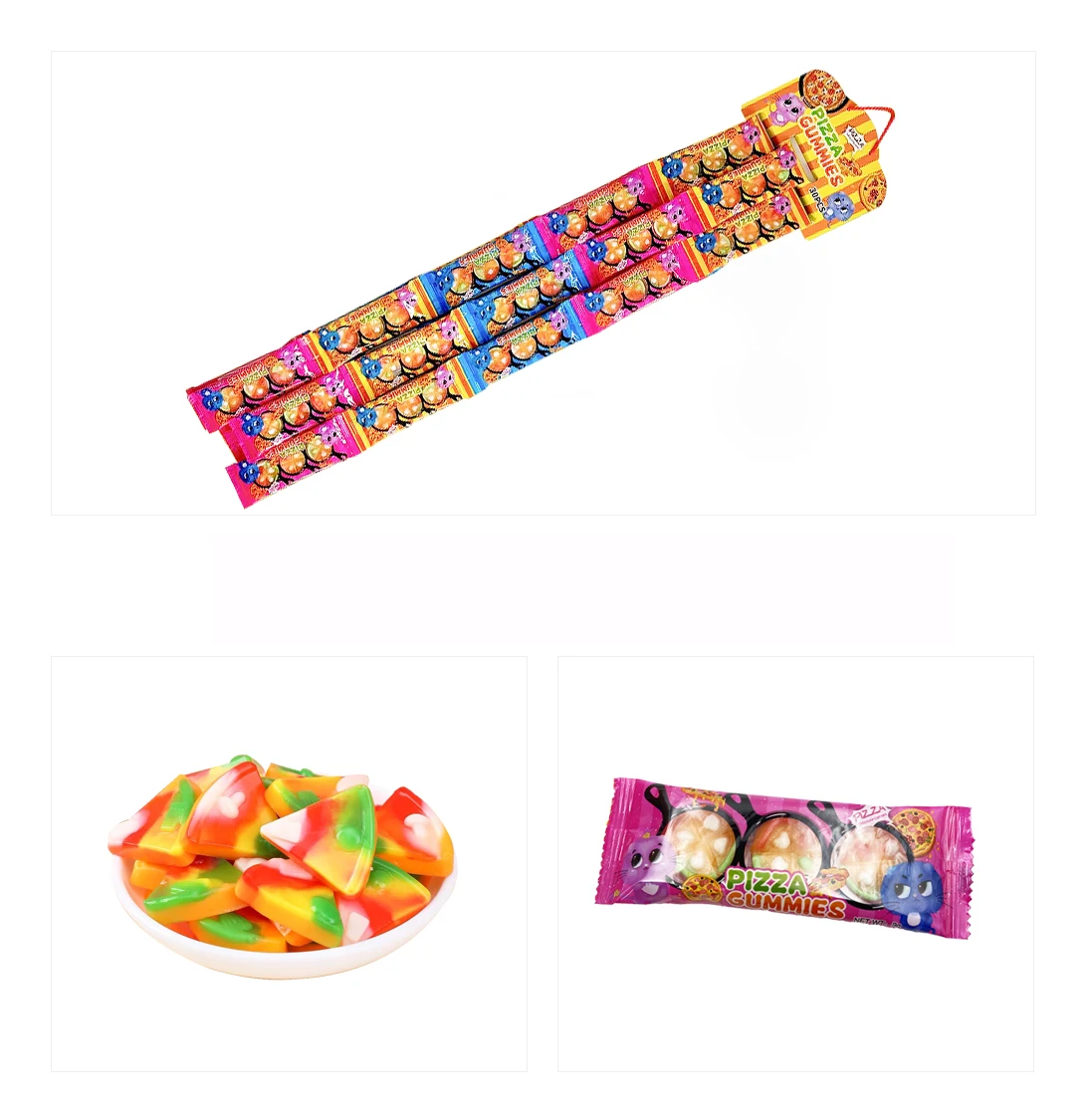 Best Sale Fruit Gummy Chewy Candy Gomas De Dulces Pizza Gummy Candy for Supermarket